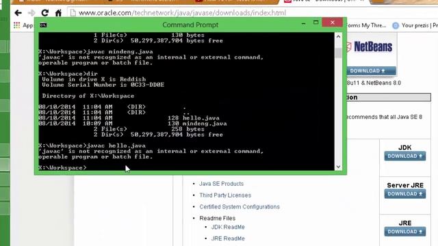 Tagalog Java Tutorial - 2 - Javac is not recognized as an internal_external command error смотреть онлайн