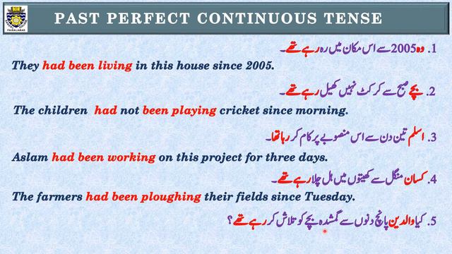 PAST PERFECT CONTINUOUS TENSE with the best explanation & example sentences in Urdu English Hindi смотреть онлайн