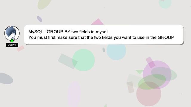 MySQL : GROUP BY two fields in mysql смотреть онлайн