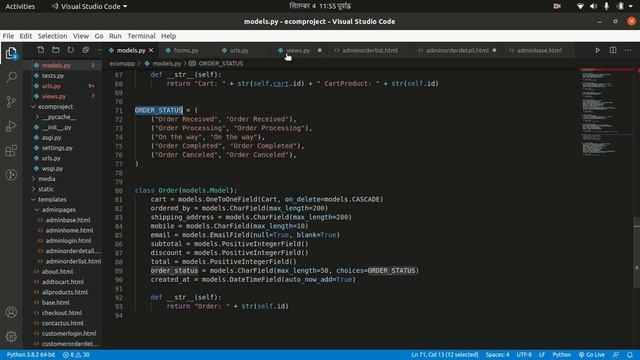 Ecommerce Site using Django Framework | Part 12| Admin Panel, Order Management смотреть онлайн
