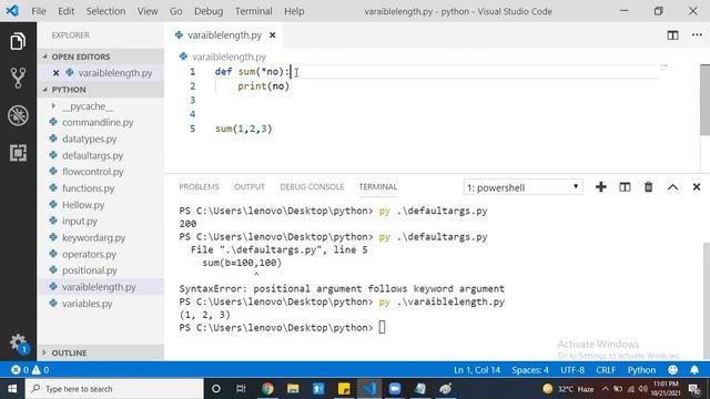 Variable length arguments VS keyword variable length arguments смотреть онлайн