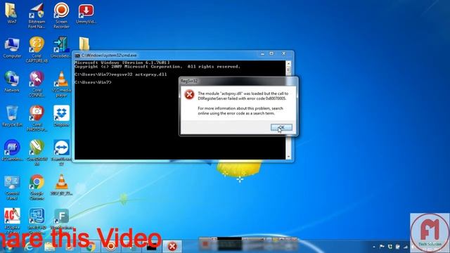 How to fix RegSvr32 error 0x80070005 The module was loaded but the call to DllRegisterServer failed смотреть онлайн