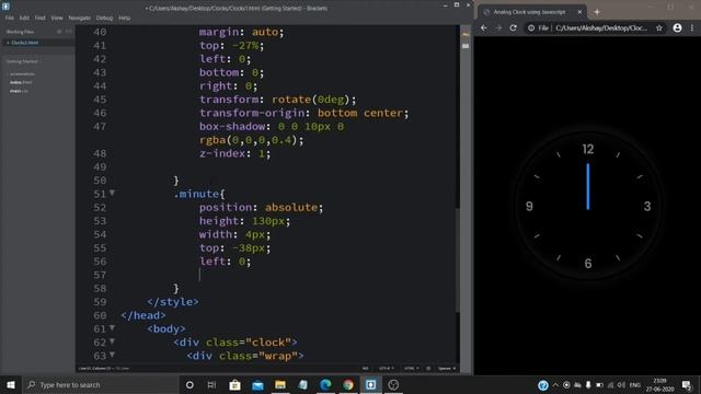 Clock | CSS Neumorphism Working Analog Clock UI Design | Using HTML CSS and Javascript смотреть онлайн