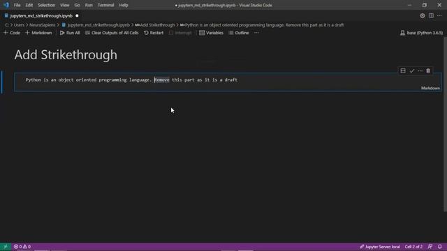 Jupyter Notebook | Markdown | How to Strikethrough Text смотреть онлайн