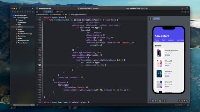 SwiftUI Animated Sticky Header With Auto Scrollable Tabs - Complex Animations - SwiftUI Tutorials