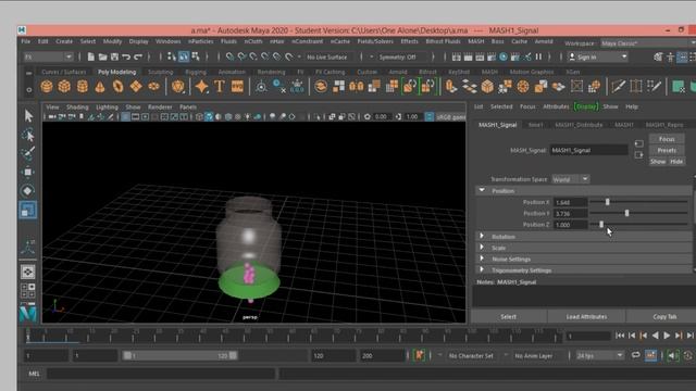 Autodesk maya 2020--Filling a Jar container with maya mash for beginner tutorial смотреть онлайн