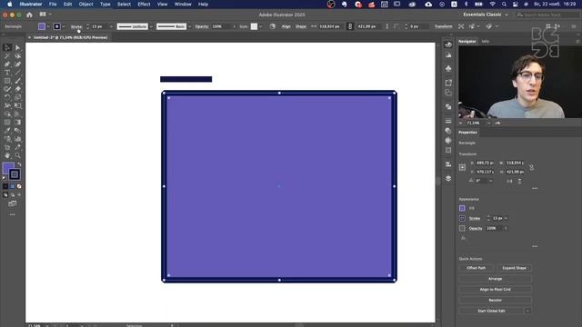Как сделать контур/обводку (панель Stroke) в иллюстраторе | Урок Adobe Illustrator смотреть онлайн