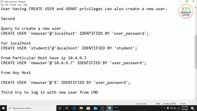 How to create user in MySQL Database | In Hindi смотреть онлайн
