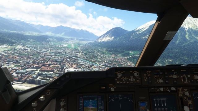 Посадка B747 в Инсбруке (LOWI) при сильном ветре. MICROSOFT FLIGHT SIMULATOR 2020