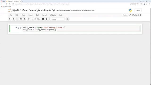 Swap Case of given string in Python смотреть онлайн