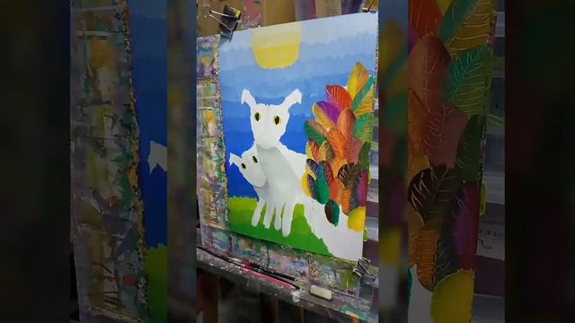 Как нарисовать собаку красками. Уроки рисования для детей в художественной студии "Кармин" смотреть онлайн