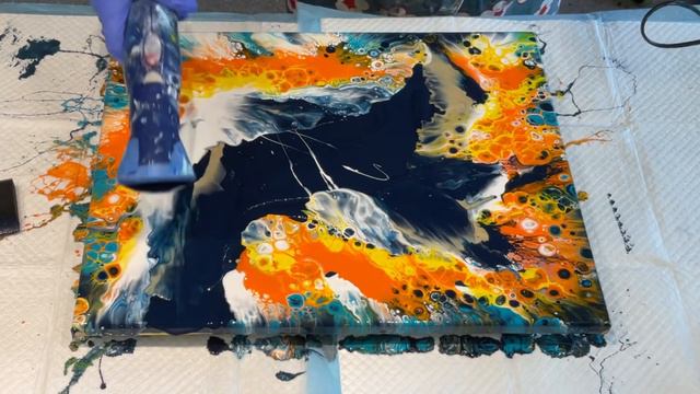 ACRYLIC POURING FANTASY AND WHIMSICAL~ Gorgeous colours just exploded 💥🤩 Dutch pour abstract смотреть онлайн