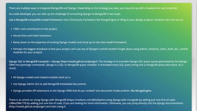Connecting Django +1.10 with MongoDB смотреть онлайн
