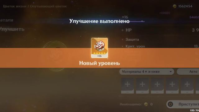 Genshin Impact прокачка артефактов на Нин Гуан