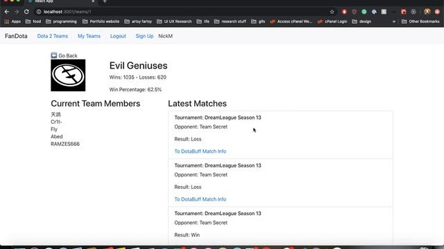 FanDota - eSports Web App using React, Rails API and Open Dota API смотреть онлайн