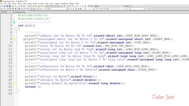 Program to Find the maximum and minimum values to Store in a Datatypes in Tamil смотреть онлайн