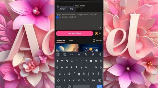 tutorial cara membuat nama 3D sendiri di Bing image creator viral di FB tiktok
