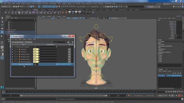 Maya Facial Rigging 09: Expressions using Shape Editor смотреть онлайн