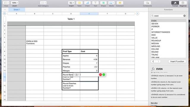 EVEN & ODD Functions in Numbers for Mac смотреть онлайн