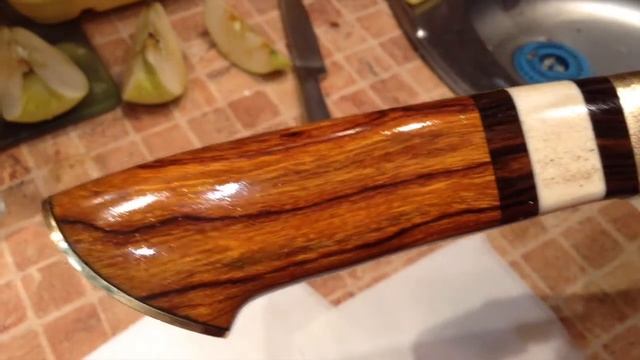 Авторский нож "Тёмный Янтарь" - пропитка рукояти ножа смотреть онлайн