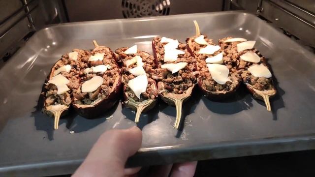 Лодочки из баклажанов с фаршем , луком , грибами и сыром . Очень вкусный рецепт . |Мировой закусон смотреть онлайн