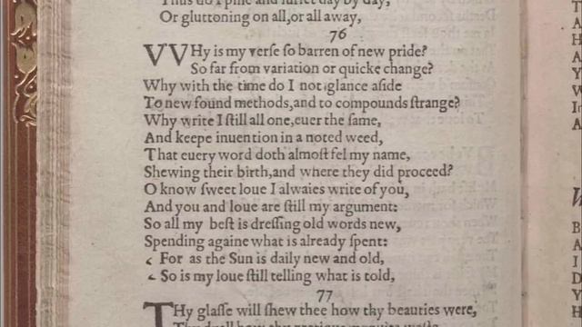 Shakespeare's Sonnet #76 "Why is my verse so barren of new pride" смотреть онлайн