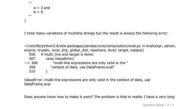 Pandas : pandas dataframe multiline query смотреть онлайн