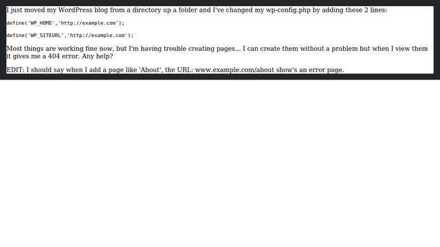 Wordpress: Moved WP from example.com/blog to example.com, cannot add pages now смотреть онлайн