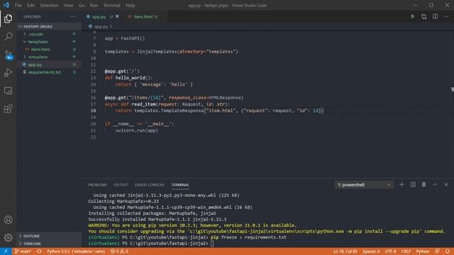 Jinja2 Templates with FastAPI for Python смотреть онлайн