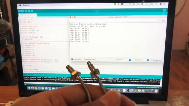 Data Logger Temperature Two Max6675 With SDcard To Excel