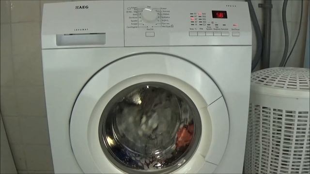 AEG Lavamat Protex L72475FL, cotton 40 degrees program, washing machine test example lavadora #218 смотреть онлайн