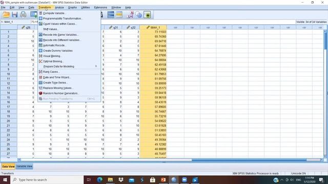 Exploratory factor analysis (EFA) - Part 1 (Mahalanobis distance & Normality tests) смотреть онлайн