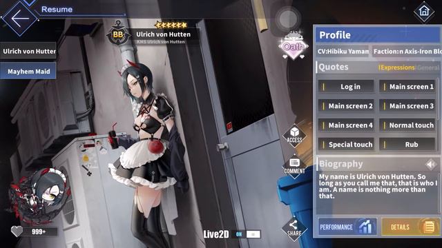Azur Lane Skin Review “L2D Ulrich Von Hutten(Mayhem Maid)