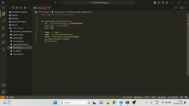 Python Remove Green Background From Image | Python Project for Beginners in HINDI | Dev Duniya смотреть онлайн
