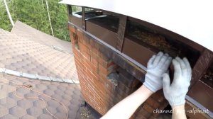 Колпак на трубу дымохода, монтаж альпинистами