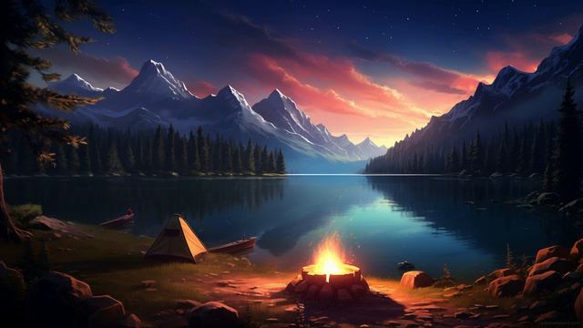 Живые обои на рабочий стол - Lake and Stars 4K смотреть онлайн