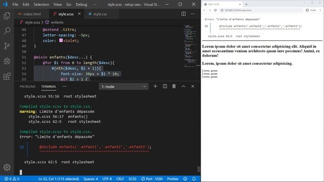 SASS / SCSS : Error, warn et debug смотреть онлайн