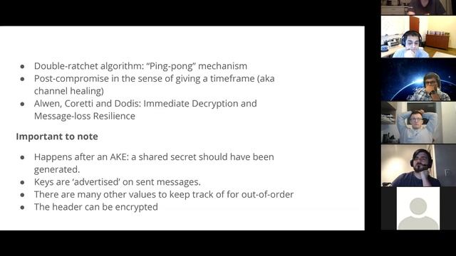 [Cryptography Meetup] The double-ratchet algorithm: its security and privacy. смотреть онлайн