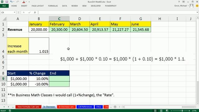 Highline Excel 2013 Class Video 04: Percentage Increase or Decrease Formula смотреть онлайн