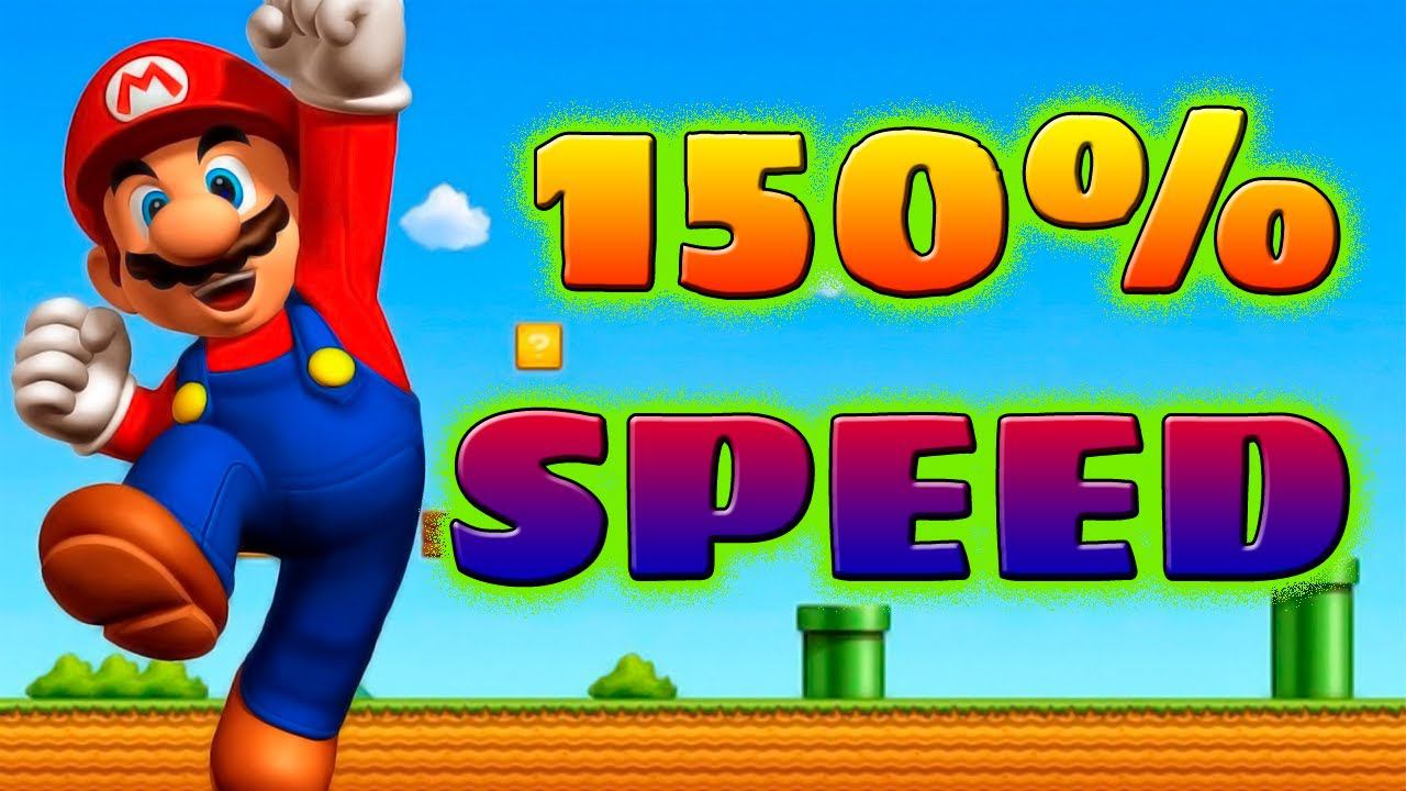 150% SPEED (90 FPS) Warpless. Super Mario Bros [NES] смотреть онлайн