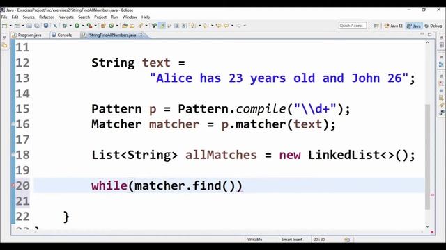 string find all numbers in java смотреть онлайн