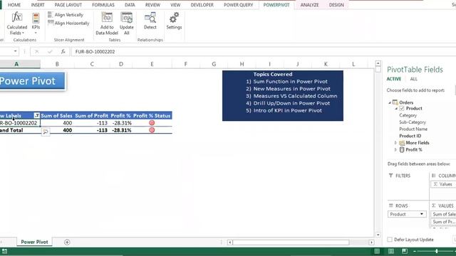 KPI in Power Pivot In Excel | Drill Up/Down in Power Pivot In Excel | Power Pivot смотреть онлайн