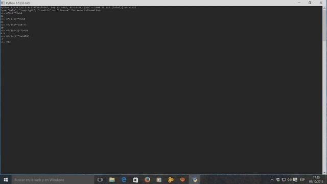 Ejercicios de operadores en PYTHON 3.5 (32-bit) смотреть онлайн