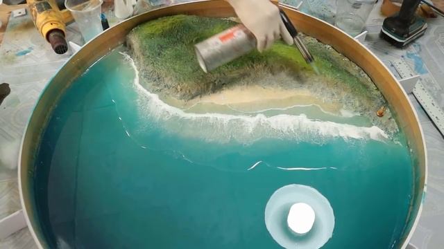 Стол - пляж из эпоксидной смолы. смотреть онлайн