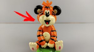 Тигренок из мультфильма По дороге с облаками лепка из пластилина