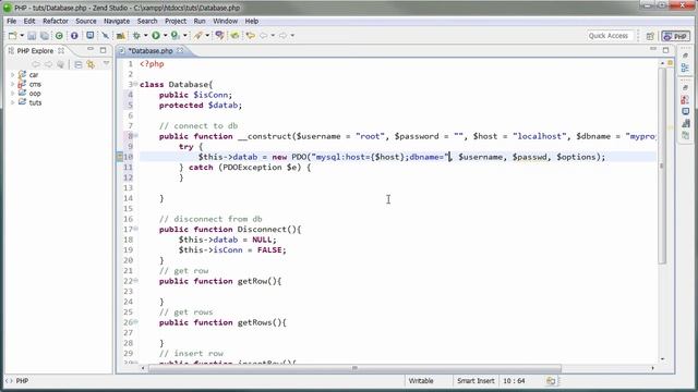 Create a PHP OOP PDO Database Class Video Tutorial (2/4) смотреть онлайн