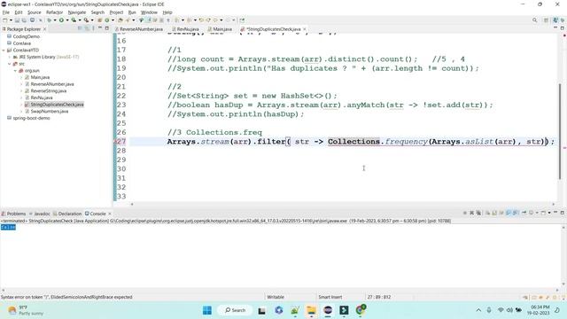 Check if array contains duplicate elements using Stream API смотреть онлайн