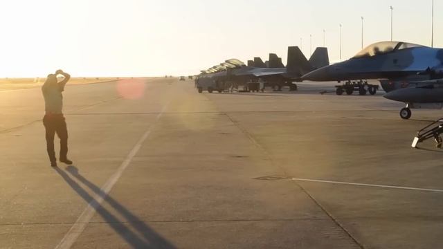 F-16 Aggressors & F-22 Raptors Launch • Checkered Flag Begins смотреть онлайн