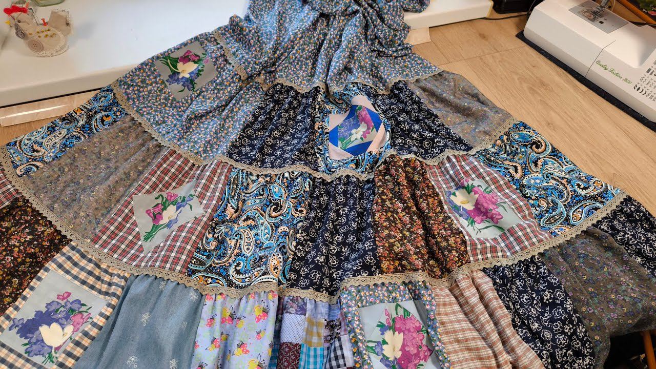 Купила 2 одинаковых платья и сразу их порезала.Смотрите что получилось./ Пэчворк смотреть онлайн