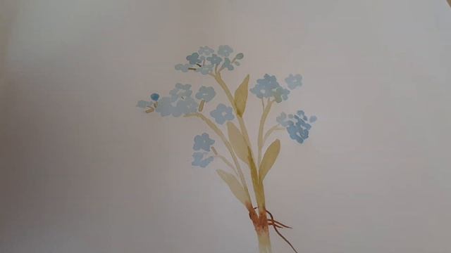 Акварель для начинающих. Как легко нарисовать НЕЗАБУДКИ АКВАРЕЛЬЮ смотреть онлайн